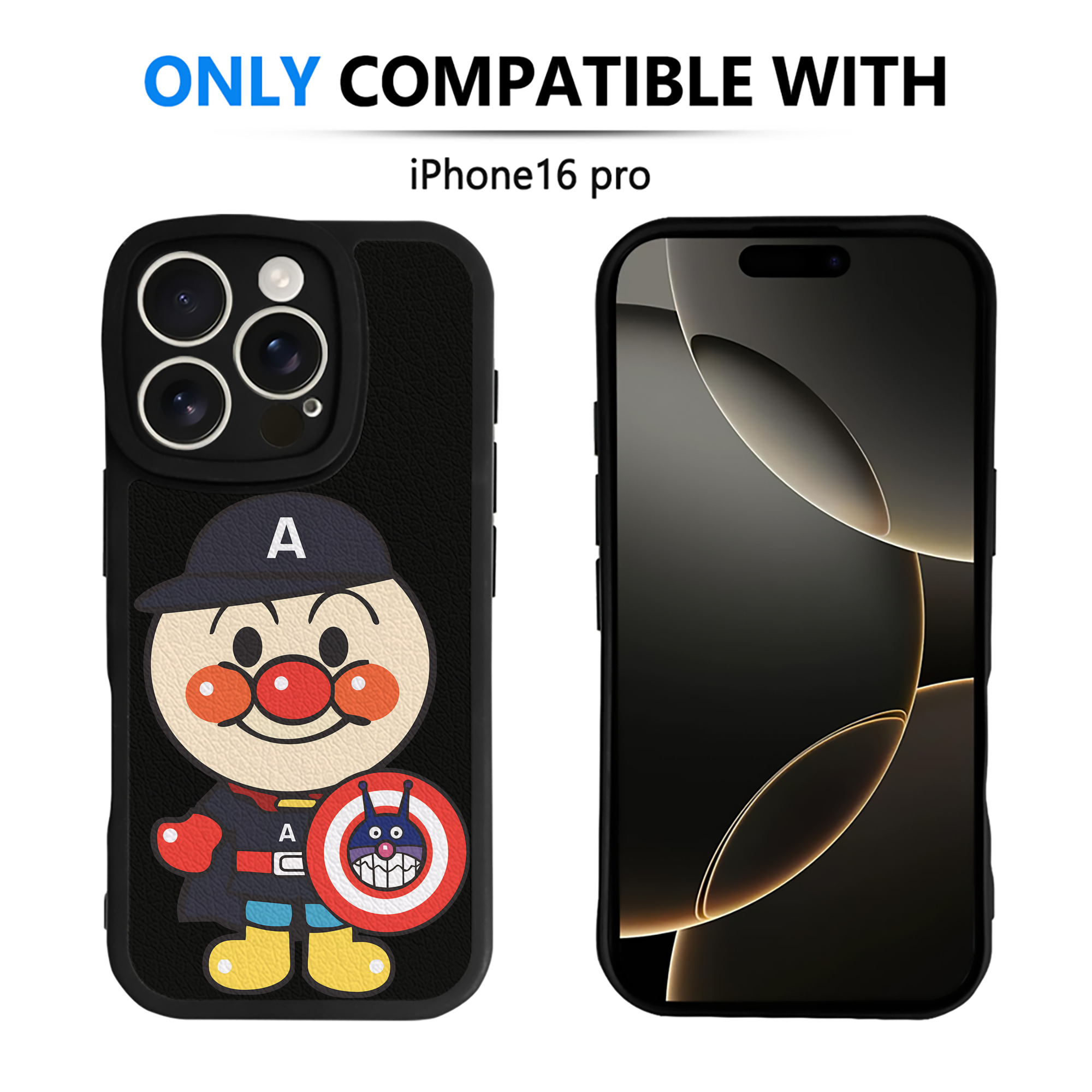 （画像用） アンパンマン Anpanman 【iPhone 16シリーズ対応】シリコンスマホケース（レザー調） 材質：シリコン